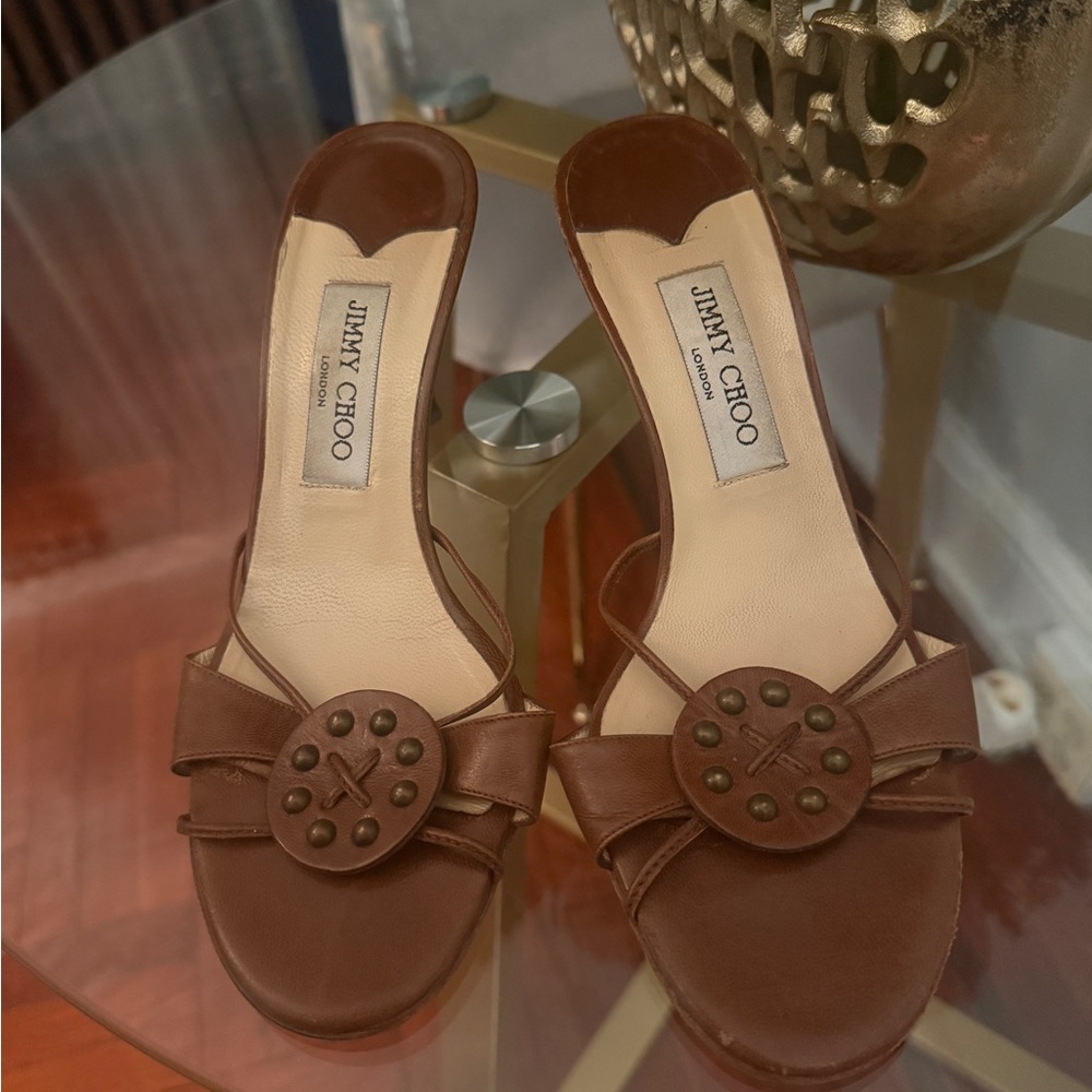 Jimmy Choo Brown Leather Heels